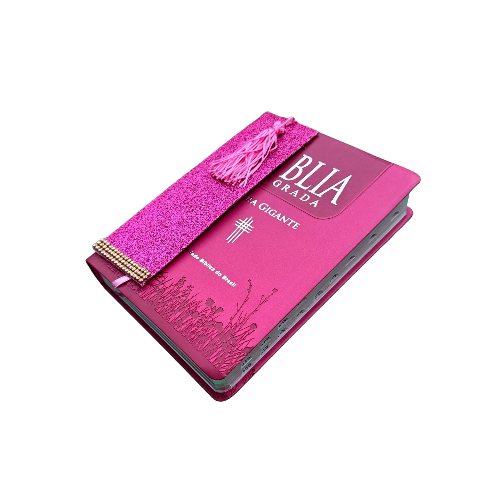 Capa do livro Bíblia Capa Luxo Ntlh Pink Letra Gigante Sbb